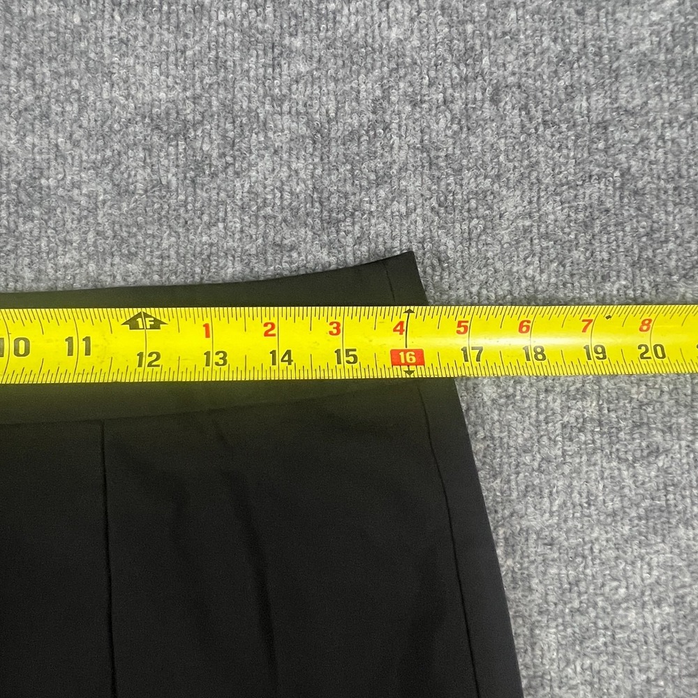 Ann Taylor Pencil Skirt Womens 10 Black Stretch Pleated Knee Length Back Zip - Picture 6 of 9